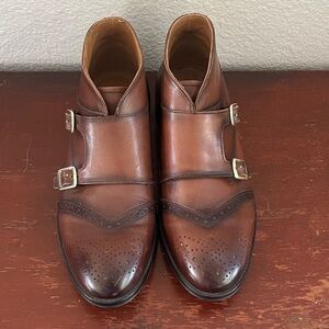 Zara‎ Men's Brown Double Monk Strap Oxfords 42 Dress Shoes